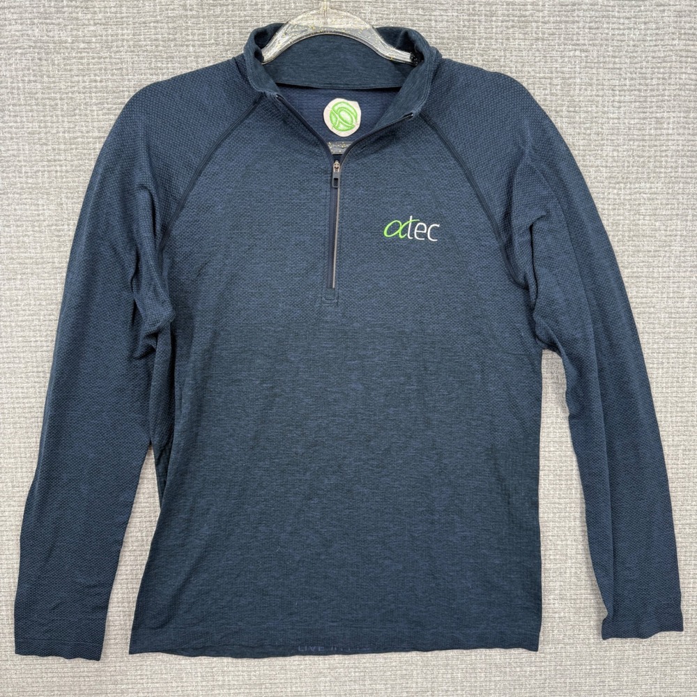 Lululemon Pullover Performance Quarter Zip Long Sleeve Mens‎ Top Blue Sz S